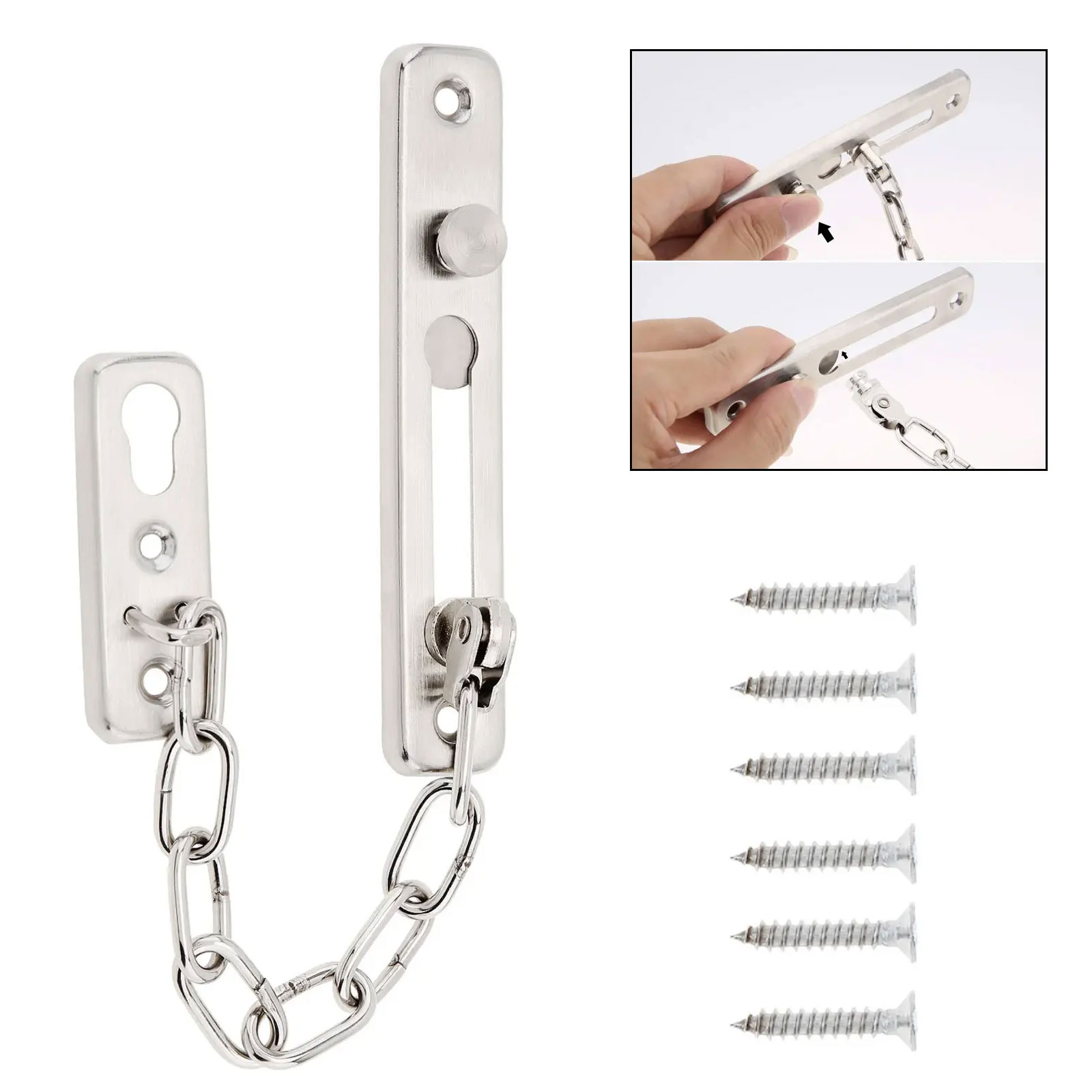 Security Chain Door - Kunci Rantai Geser Pintu Pengaman Solid,
