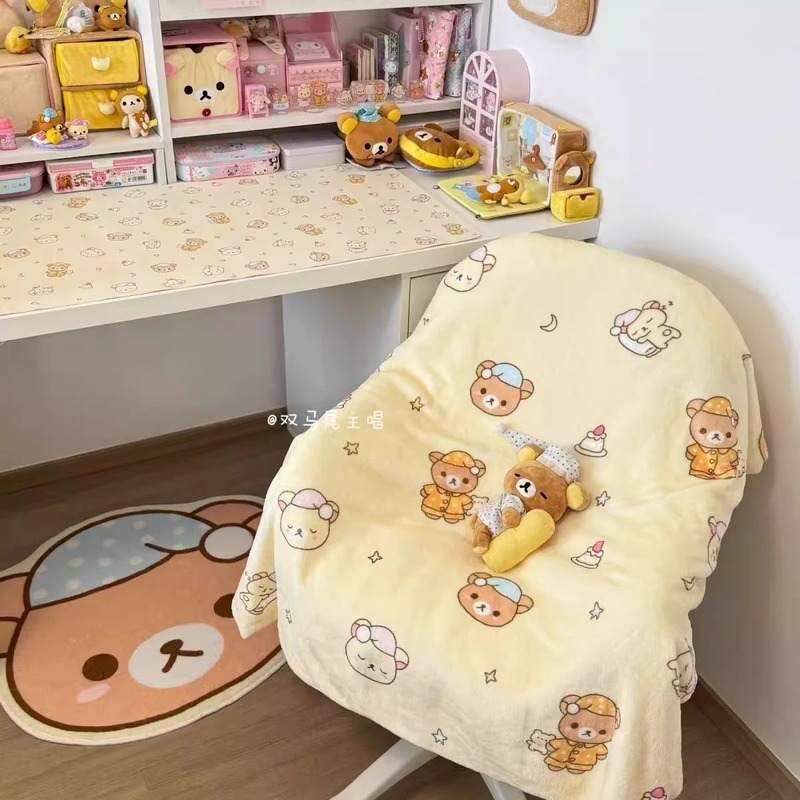 Fire Blanket Kitchen - Selimut Flanel Rilakkuma Motif Beruang Malas,