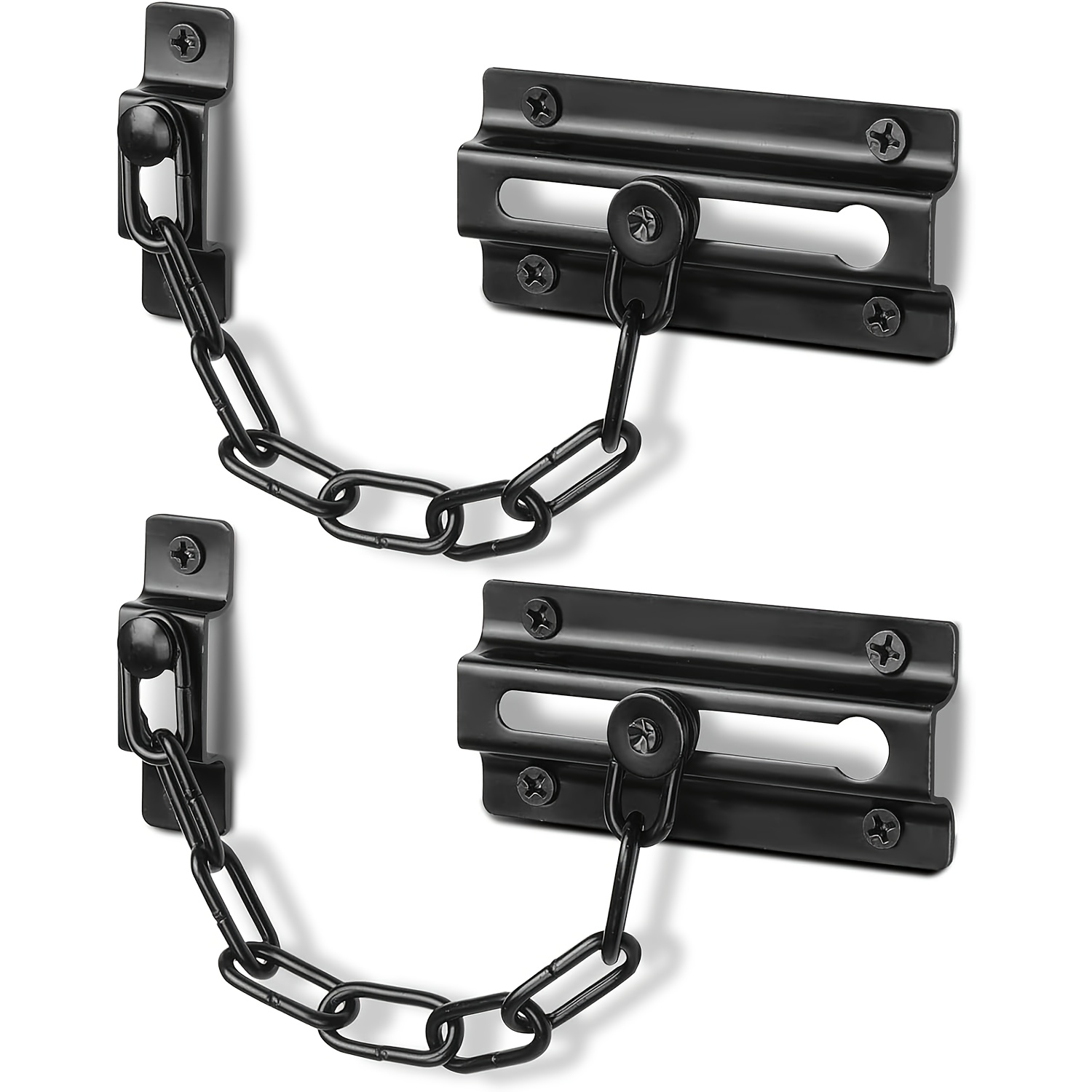Security Chain Door - 2 Paket Kunci Rantai Pintu Hitam,