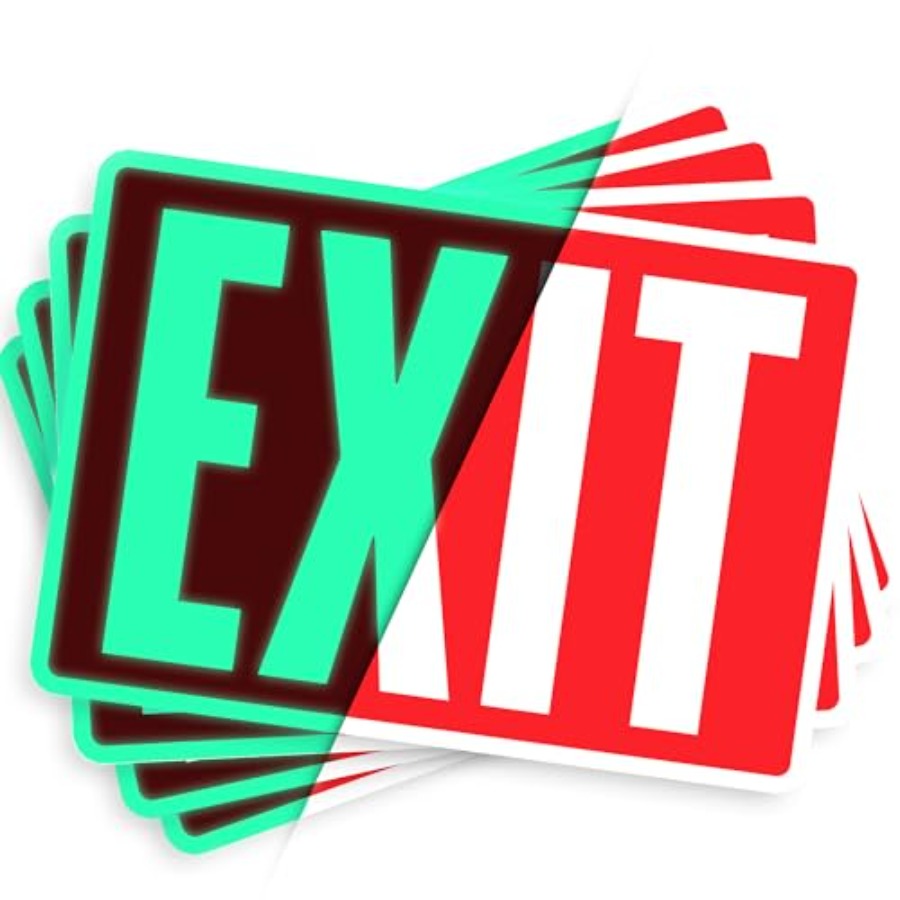 Emergency Exit Sign - Stiker Tanda Keluar, Menyala dalam Gelap,
