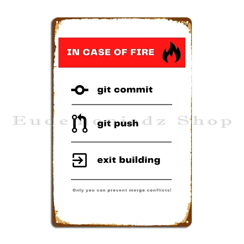 Emergency Exit Sign - Papan Logam Dekorasi Dinding Lucu untuk