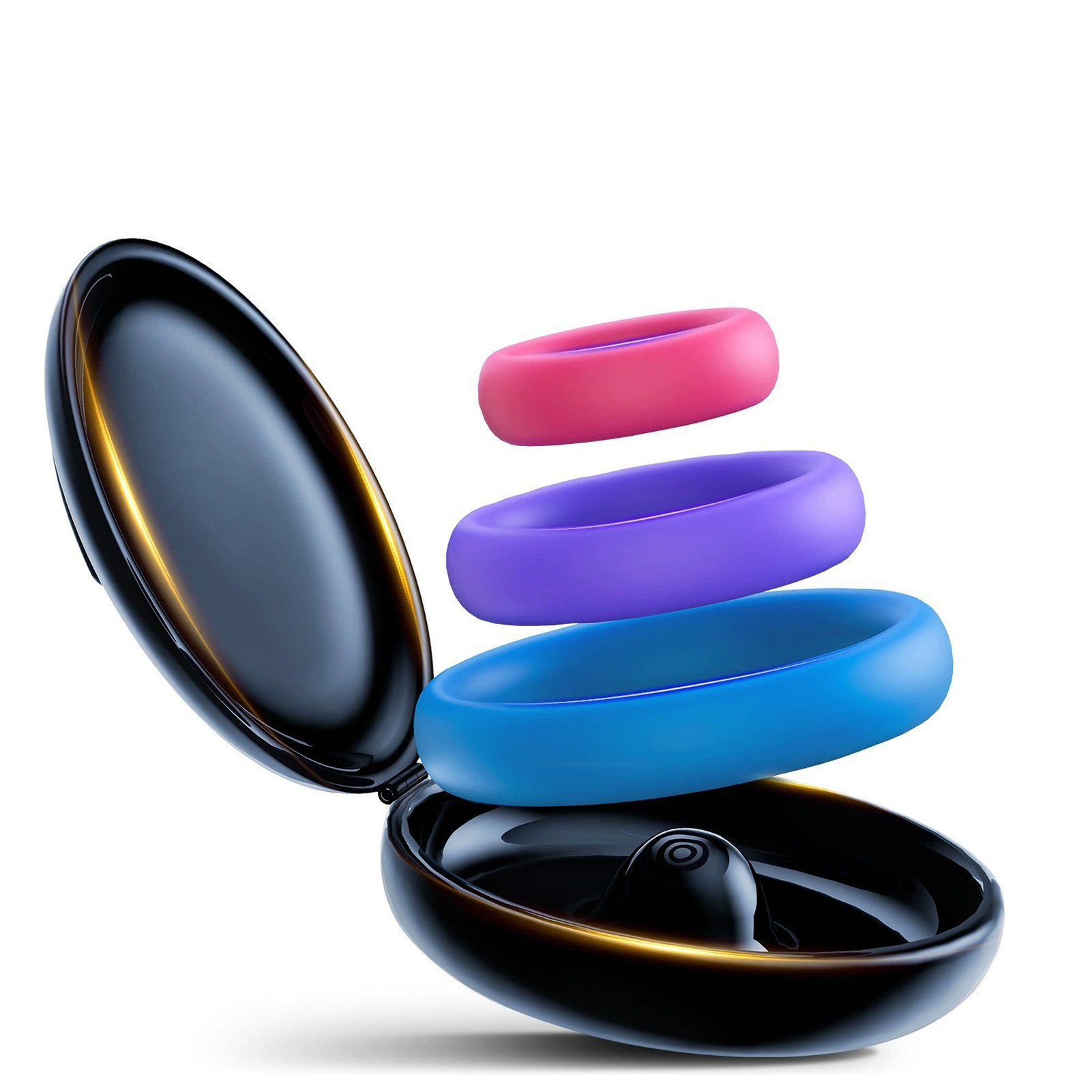 Medicine Cabinet Lock - 3pcs Cincin Penis Silikon Dengan Kotak