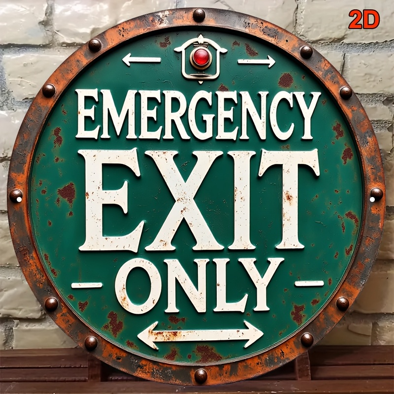 Papan Tanda Darurat Logam Retr - Emergency Exit Sign ulasan dan harga