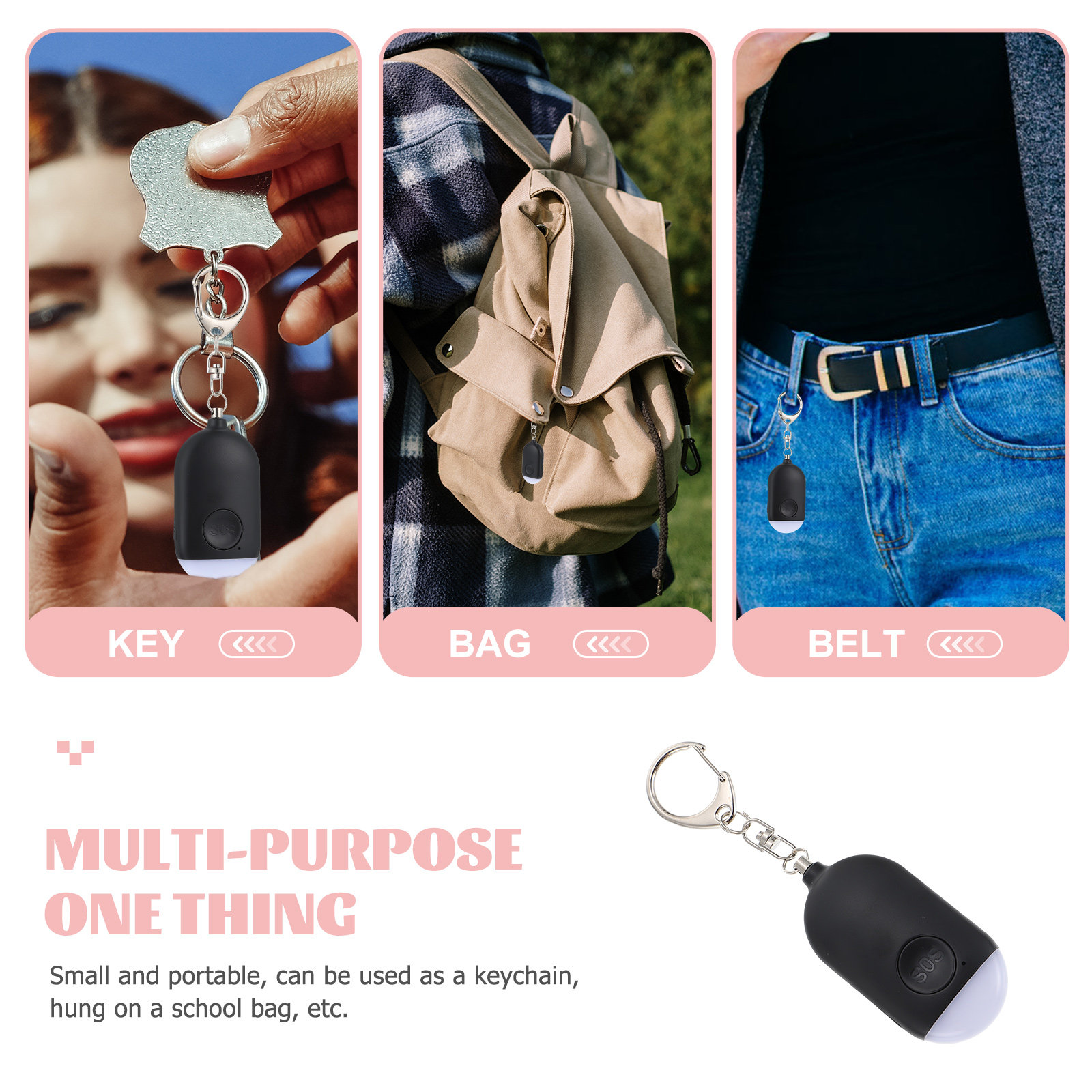 1Set Alarm Pribadi Portabel un - Personal Alarm Keychain ulasan dan harga