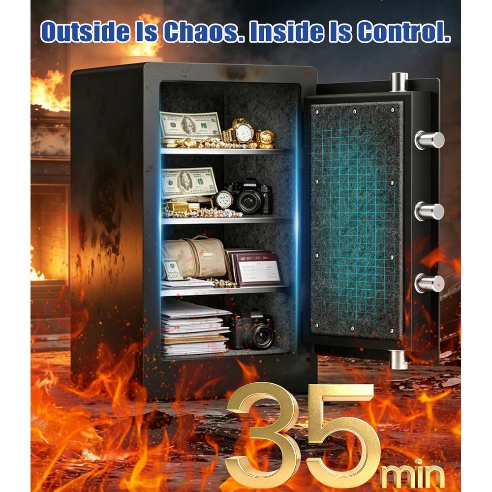 Brankas Biometrik Besar dengan - Fire Safe Document ulasan dan harga