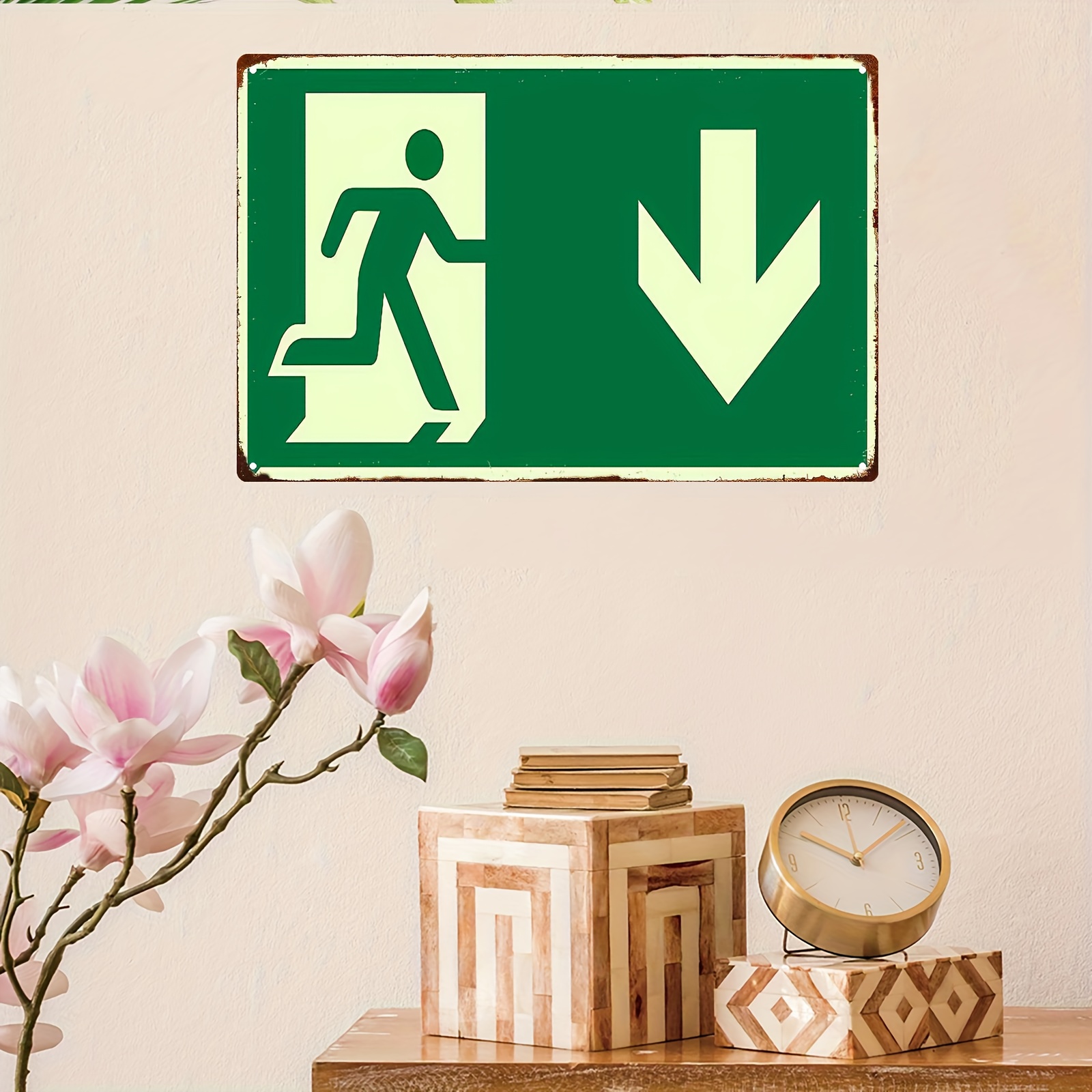 Papan Tanda Besi Logam Vintage - Emergency Exit Sign ulasan dan harga