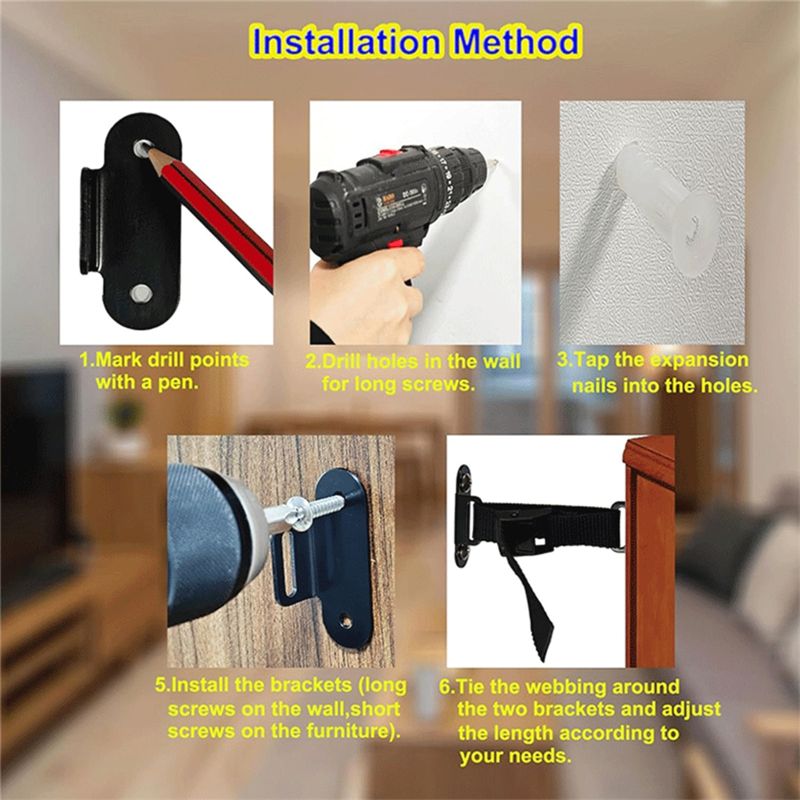 Penahan Furnitur Anti Jatuh TF - Earthquake Anchor Strap ulasan dan harga