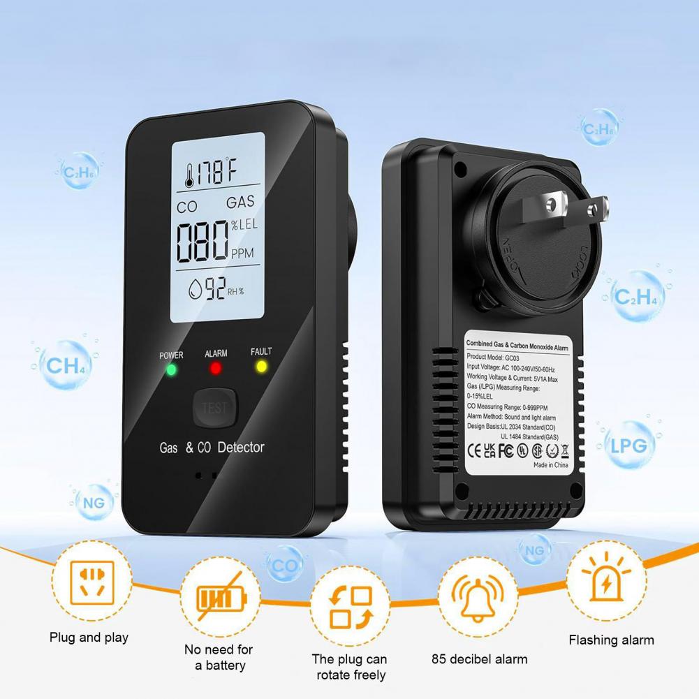 Detektor Gas Alam & Karbon Mon - Co Detector Plug ulasan dan harga