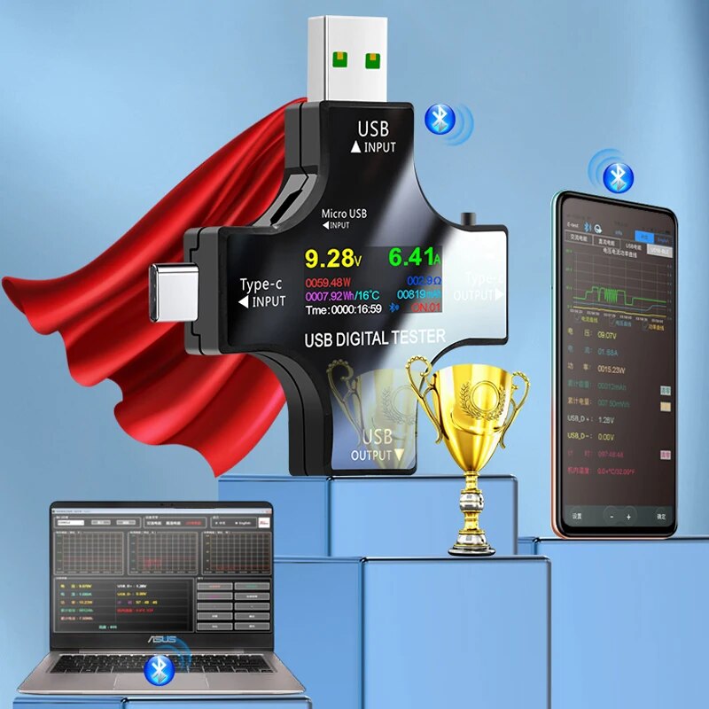 Penguji USB DC Tipe-C PD Voltm - Co Detector Plug ulasan dan harga