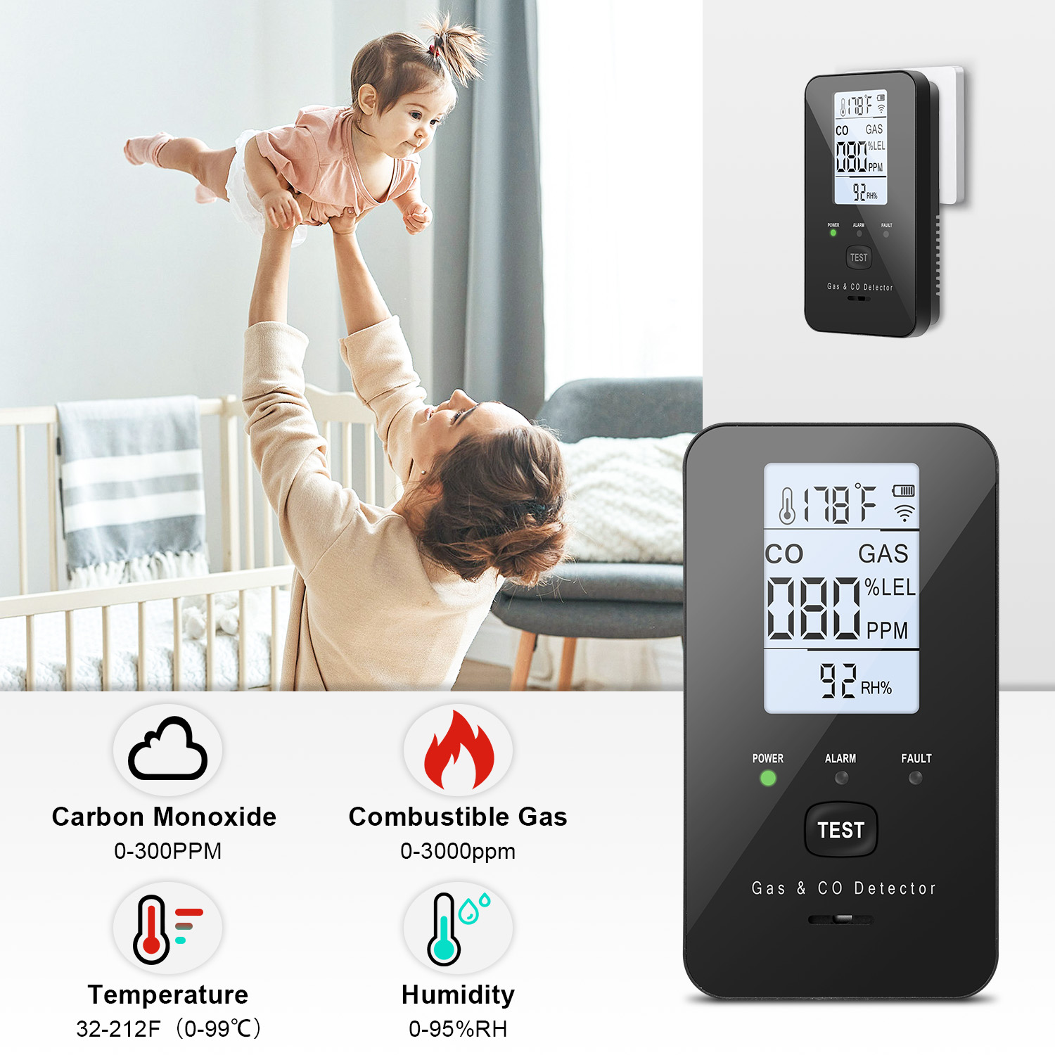 Detektor Gas Alam & Karbon Mon - Co Detector Plug ulasan dan harga