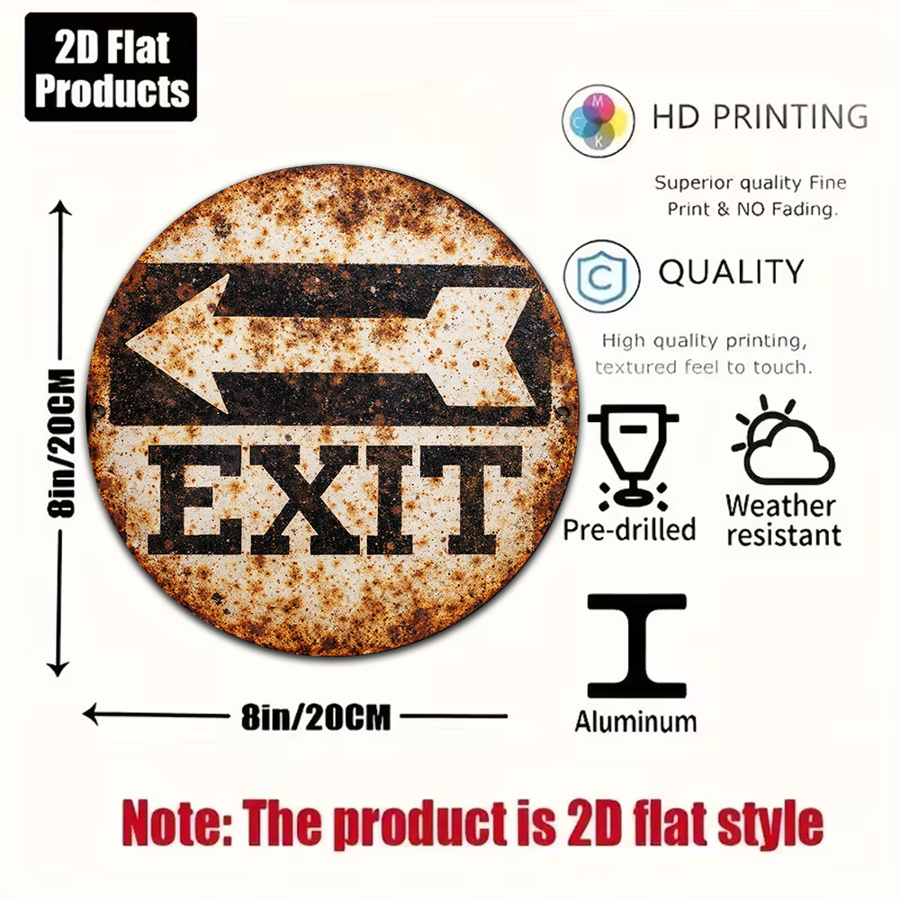 Tanda Logam 2D 8x8in/20x20cm P - Emergency Exit Sign ulasan dan harga