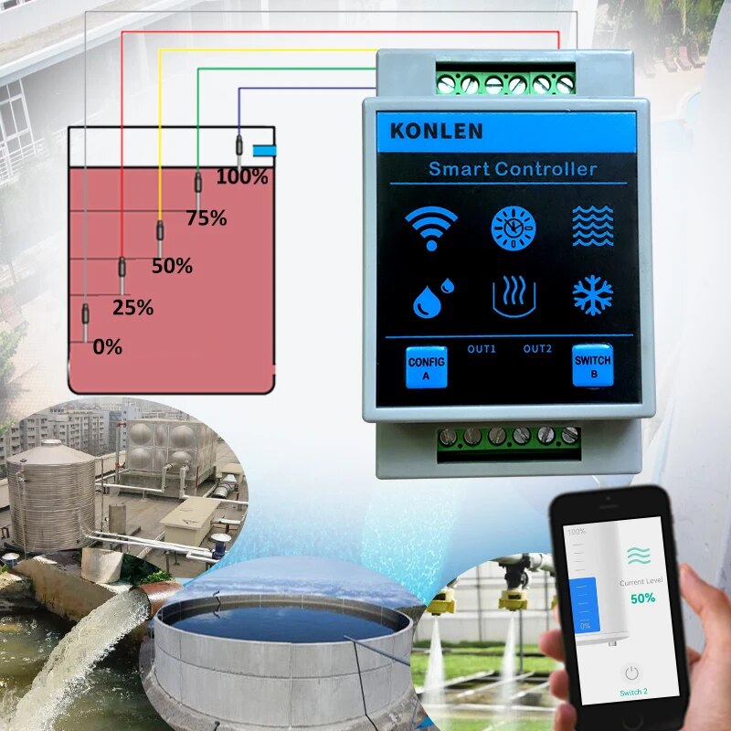 KONLEN Tuya Sensor ketinggian  - Water Alarm Sensor ulasan dan harga