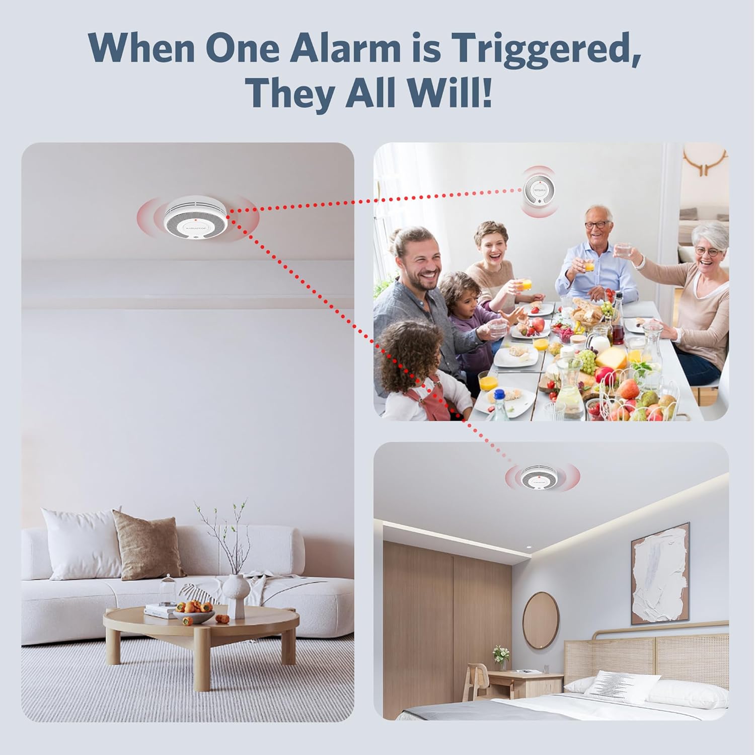 Alarm Asap Tuya Saling Nirkabe - Smoke Detector Interconnected ulasan dan harga
