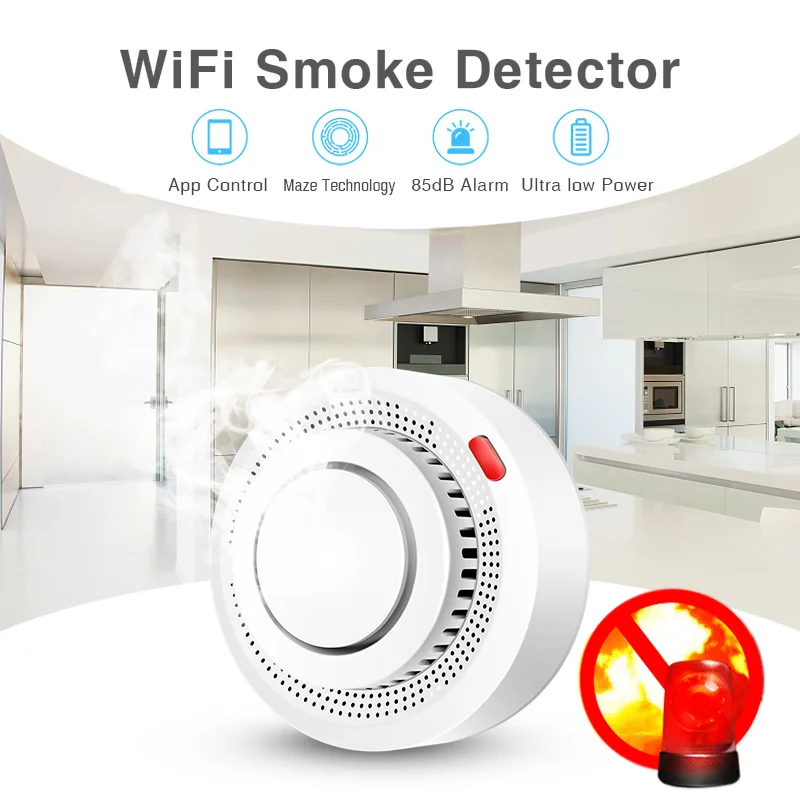 2 Paket Detektor Asap WiFi Pin - Smoke Detector Interconnected ulasan dan harga