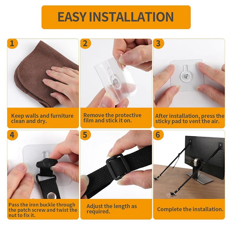 8 PCS Tali Pengaman TV yang Da - Earthquake Anchor Strap ulasan dan harga