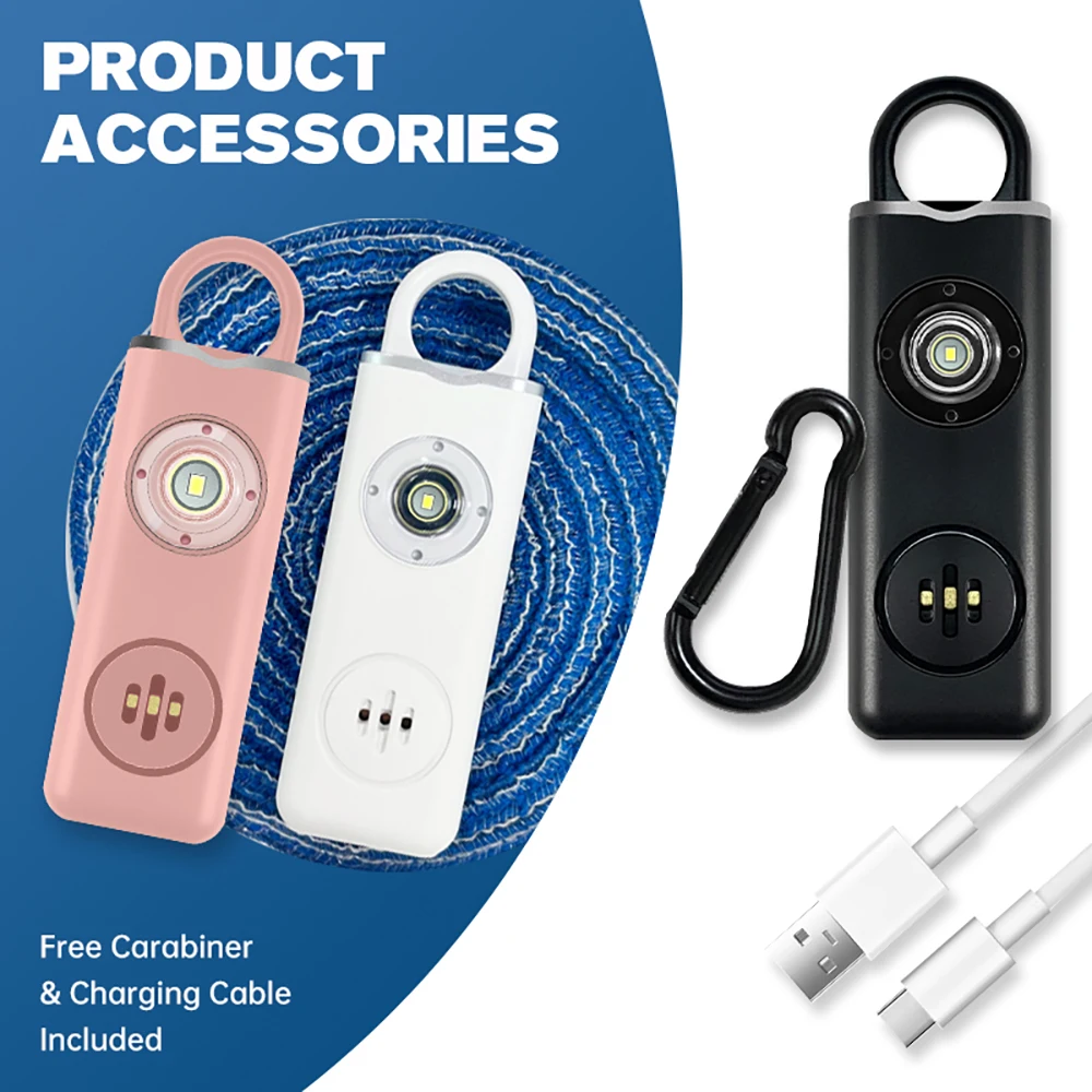 Alarm Pribadi Isi Ulang 130dB, - Personal Alarm Keychain ulasan dan harga