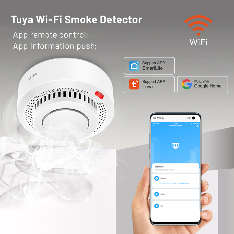 6 Paket Sensor Asap Pintar Tuy - Smoke Detector Interconnected ulasan dan harga